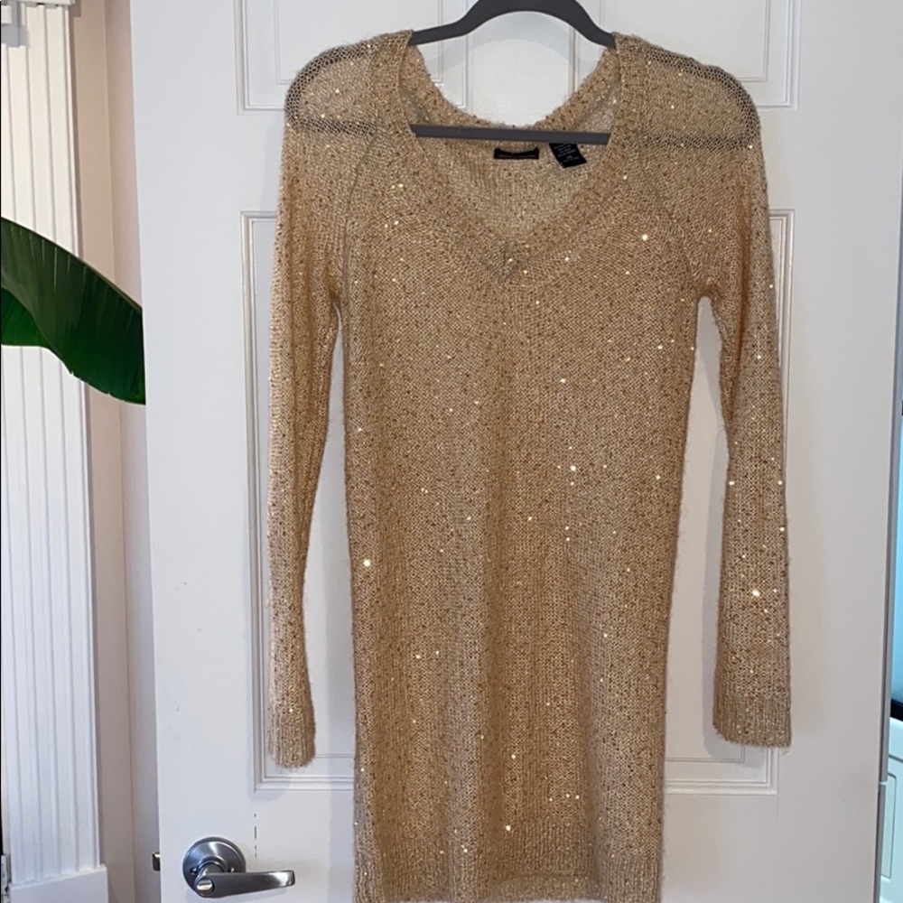 Gold sequin sweater